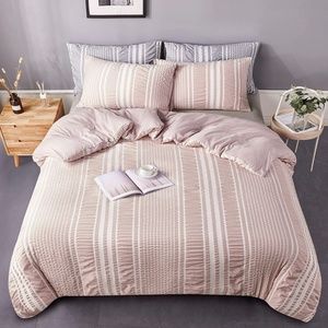 DuShow Stripe Duvet Cover King Pink Textured Microfiber Duvet Cover